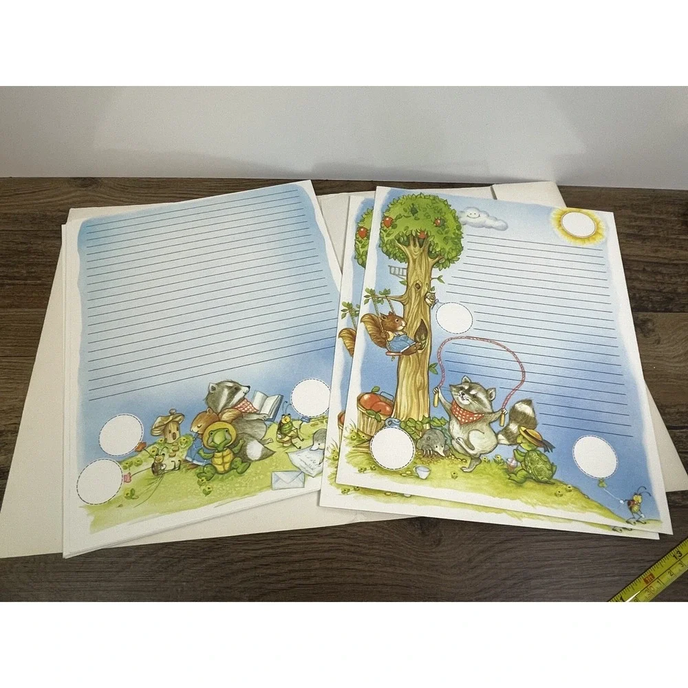 Vintage 80s Romp Arounds Pocket Folder With Stationary Pages Cards